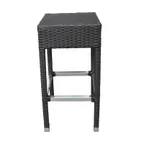 image of JMC Furniture OUTDOOR GAMA BACKLESS IVORY BARSTOOL - Outdoor Bar Stool, Synthetic Wicker Seat, Aluminum Frame, Footrest, Armless, Backless