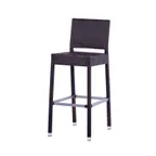 image of JMC Furniture OUTDOOR GAMA ESPRESSO BARSTOOL Armless Aluminum Frame Synthetic Wicker Outdoor Bar Stool