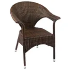 image of JMC Furniture OUTDOOR LEON ARMCHAIR Aluminum Frame Synthetic Espresso Wicker Outdoor Armchair