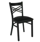 image of JMC Furniture X SERIES CHAIR VINYL Indoor Chair with Cross Back and Vinyl Seat, Metal Frame