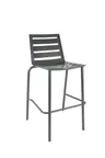 image of JMC Furniture ZARCO BARSTOOL CHARCOAL Outdoor Metal Bar Stool, Armless, Ladder Back