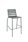 image of JMC Furniture ZARCO BARSTOOL SILVER Outdoor Bar Stool, Metal Seat & Back, Armless, Ladder Back Style, Silver Powder Coat Finish