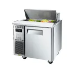image of Turbo Air JST-36-N 35" One Section Sandwich / Salad Prep Table w/ 1 Door, 8 Pans