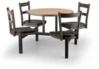 image of JustChair CLUS-RD36-4S-MB Cluster Table Unit, Round, 36Dia, Island Style, 4 Padded Swivel Seats, Black