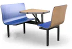 image of JustChair CONT-TR-59 Contour Table Unit, 59"L, Transition Unit, Laminated Seats, Welded Steel Frame, Black