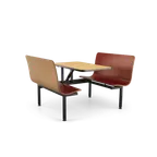 image of JustChair CONT-WS-44 Contour Table Unit, 44"L, Wall Mount, Laminated Seats, Welded Steel Frame, Black