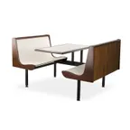 image of JustChair CPLUS-1TU-IS-47 Contour Plus Booth Table Unit, 47"L, Black, Laminated Seats, Welded Steel Frame