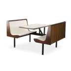 image of JustChair CPLUS-1TU-WS-44 Contour Plus Booth Table Unit, 44L, Single Wall, Laminated Top, Black