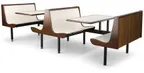 image of JustChair CPLUS-2TU-IS-42 Contour Plus Booth Table Unit, 42L, Bench Seat, Plastic Laminate Top, Black