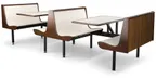 image of JustChair CPLUS-2TU-WS-23 Contour Plus Booth Table Unit, 23"L, Double Wall, Laminated Top, Black