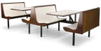 image of JustChair CPLUS-2TU-WS-59 Contour Plus Booth Table Unit, 59"L, Double Wall, Laminated Top, Black
