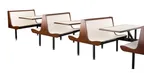 image of JustChair CPLUS-4TU-WS-42 Contour Plus Booth Table Unit, 42L, Quad Wall, Laminated Top, Black