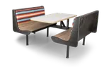 image of JustChair CPREM-1TU-WS-59 Contour Premium Booth Table Unit, 59", bench seat, laminated top, welded steel frame, black