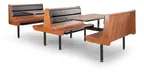 image of JustChair CPREM-2TU-IS-47 Contour Premium Booth Table Unit, 47"L, Bench Seat, Plastic Laminate Top, Black