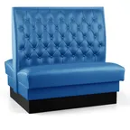 image of JustChair JBD-SBT-48-GR2 Custom Double Booth, 48H, Upholstered Tufted Back & Seat, Grade 2 Upholstery