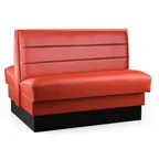 image of JustChair JBD-UHC-36-GR1/COM Double Custom Booth, 36"H, Upholstered Horizontal Channel Back with Lumbar Support, Upholstered Seat