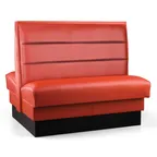 image of JustChair JBD-UHC-42-GR2 Custom Double Booth, 42"H, Upholstered Horizontal Channel Back, Grade 2 Upholstery