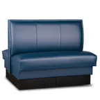 image of JustChair JBD-USP-42-GR2 Custom Double Restaurant Booth, 42"H, Upholstered Channel Back, Grade 2 Upholstery