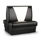 image of JustChair JBD-UVB-48-GR1/COM Custom Double V-Back Restaurant Booth, Upholstered Seat, 48H, Grade 1 Upholstery