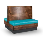 image of JustChair JBD-WCP-42-GR3 Double Restaurant Booth, 48" Length, 42"H, Wood-Clad Frame, Grade 3 Upholstered Seat