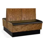 image of JustChair JBD-WPF-36-GR2 Custom Double Booth, 48" Length, 36"H, Wood Frame, Bead Board Back, Grade 2 Upholstery