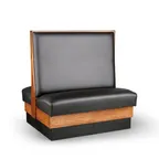 image of JustChair JBD-WSS-48-GR2 Custom Double Booth, 48H, Wood Frame, Grade 2 Upholstery, Plain Back, Removable Seat