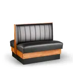image of JustChair JBD-WSS-UCH-42-GR3 Custom Booth, Double Vertical Channel Back, Removable Seat, 42" Height