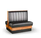 image of JustChair JBD-WSS-UCH-54-GR1/COM Custom Booth, Double Vertical Channel Back, Removable Seat, 54" Height