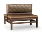 image of JustChair JBD-WT-SBT-36-GR2 Custom Booth, Double Button Tufted Back, Upholstered Seat, 36" Height