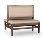 image of JustChair JBD-WT-UPL-42-GR2 Custom Booth, Double Plain Back, Upholstered Seat, 42" Height