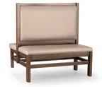 image of JustChair JBD-WT-UPL-48-GR3 Custom Booth, Double Plain Back, Upholstered Seat, 48" Height