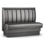 image of JustChair JBS-UCH-42-GR3 Custom Booth, Single Vertical Channel Back, Upholstered Seat, 42" Height