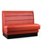 image of JustChair JBS-UHC-36-GR2 Custom Booth, Single Horizontal Channel Back, Upholstered Seat, 36" Height