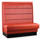 image of JustChair JBS-UHC-48-GR2 Custom Booth, Single Horizontal Channel Back, Upholstered Seat, 48" Height