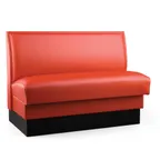 image of JustChair JBS-UPL-36-GR3 Custom Booth, Single Plain Back, Upholstered Seat, 36" Height