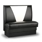 image of JustChair JBS-UVB-48-GR1/COM Custom Booth, Single V Back, Upholstered Seat, 48" Height