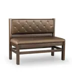 image of JustChair JBS-WT-SBT-36-GR2 Custom Booth, Single Button Tufted Back, Upholstered Seat, 36" Height