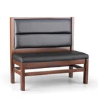 image of JustChair JBS-WT-UHC-42-GR1/COM 48" Single Custom Restaurant Booth, Wood Frame, Upholstered Horizontal Channel Back, 42"H