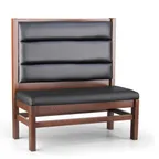 image of JustChair JBS-WT-UHC-48-GR3 Custom Single Booth, 48"H, Wood Frame, Upholstered Horizontal Channel Back, Grade 3 Upholstery