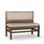 image of JustChair JBS-WT-UPL-36-GR3 Custom Single Booth, 48" Length, 36"H, Wood Frame, Upholstered Seat & Back, Grade 3 Upholstery