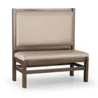 image of JustChair JBS-WT-UPL-48-GR1/COM Single Plain Back Upholstered Restaurant Booth, 48H, Wood Frame, COM Upholstery