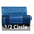 image of JustChair JBSB-SBT-HC-36-GR3 1/2 Circle Corner Booth, 186" Length, 36" Height, Upholstered Tufted Back, Grade 3 Upholstery