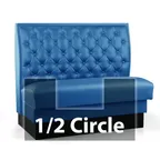 image of JustChair JBSB-SBT-HC-42-GR2 1/2 Circle Corner Booth, 186" Length, 42" Height, Upholstered Tufted Back, Grade 2 Upholstery