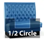 image of JustChair JBSB-SBT-HC-48-GR3 1/2 Circle Corner Booth, 186" Length, Upholstered Tufted Back, 48" Height, Grade 3 Upholstery