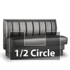 image of JustChair JBSB-UCH-HC-36-GR3 1/2 Circle Corner Booth, Vertical Channel Back, Upholstered Seat, 36" Height