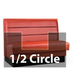 image of JustChair JBSB-UHC-HC-36-GR2 1/2 Circle Corner Booth, Horizontal Channel Back, Upholstered Seat, 36" Height