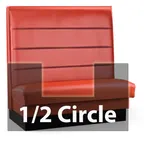 image of JustChair JBSB-UHC-HC-48-GR3 1/2 Circle Corner Booth, Horizontal Channel Back, Upholstered Seat, 48" Height