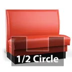 image of JustChair JBSB-UPL-HC-42-GR3 1/2 Circle Corner Booth, Plain Back, Upholstered Seat, 42" Height