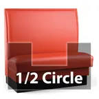 image of JustChair JBSB-UPL-HC-48-GR1/COM 1/2 Circle Corner Booth, Plain Back, Upholstered Seat, 48" Height