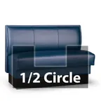 image of JustChair JBSB-USP-HC-36-GR2 1/2 Circle Corner Booth, Channel Back, Upholstered Seat, 36" Height